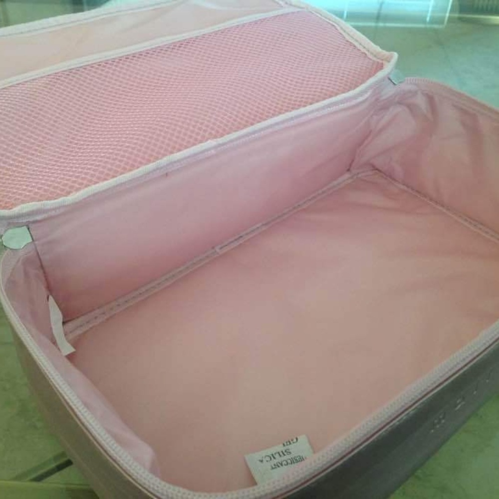 Mally Beauty Pink Train Cosmetics Travel Case  Brand New